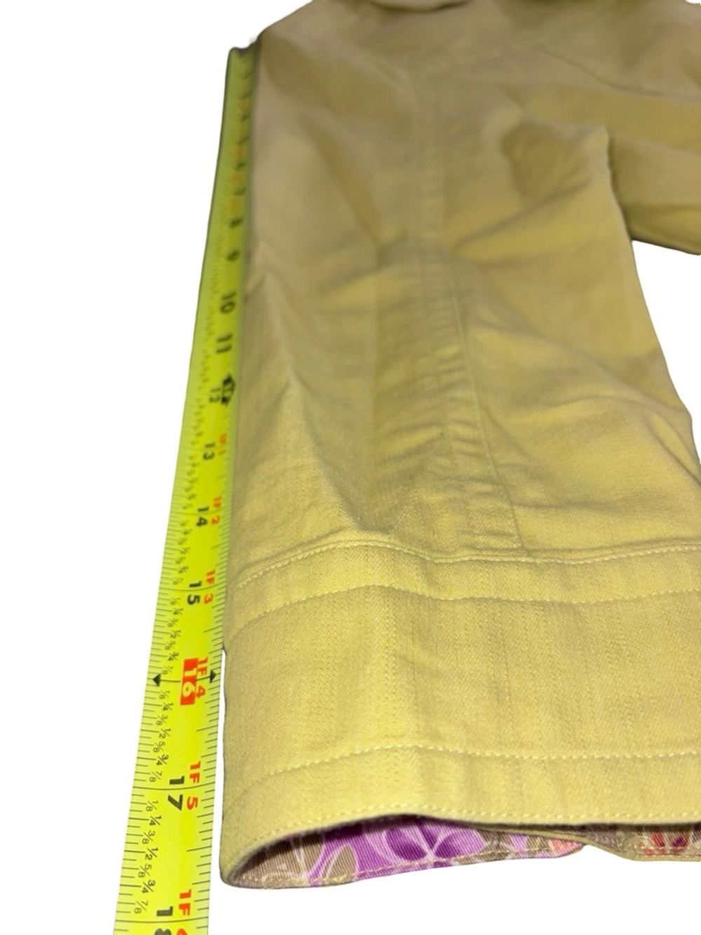 Christopher & Banks Petite Medium Yellow/green Button Front Jacket Floral Lining - Picture 8 of 11